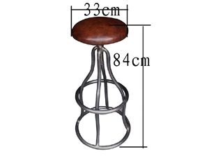 Rustic Base Swivel Bar Stool in Vintage Leather