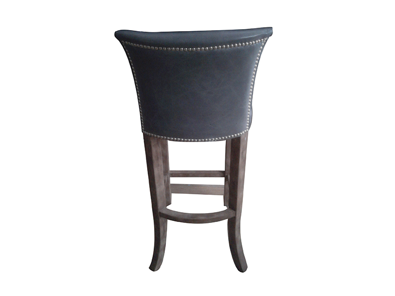 Bar Chair with Vintage Leather Back