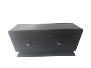 Modern Black Trunk Leather Solid Wood Coffee Table Italian Design For Living Room Hotel