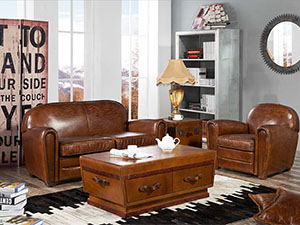 Living Room Leather Coffee Table