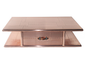 Vintage Copper Aviator Coffee Table with Rivets