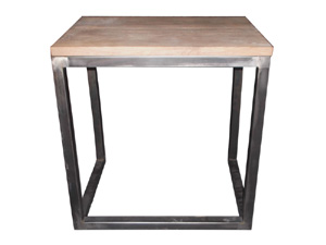Wood Top Rustic Metal Frame Industrial Coffee Table