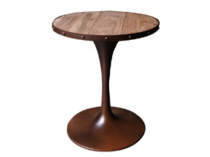 Metal Base and Solid Wood Top Round Dining Table