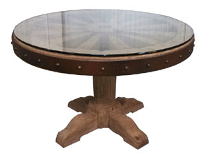 Oak Wood Round Dining Table