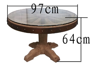 Oak Wood Round Dining Table