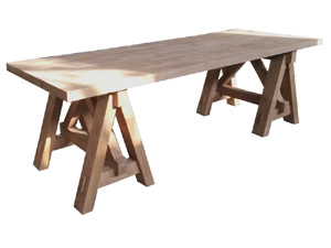 Salvaged Wood X-Base Rectangular Dining Table
