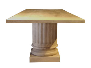 Teak Wood Architectural Rectangular Dining Table