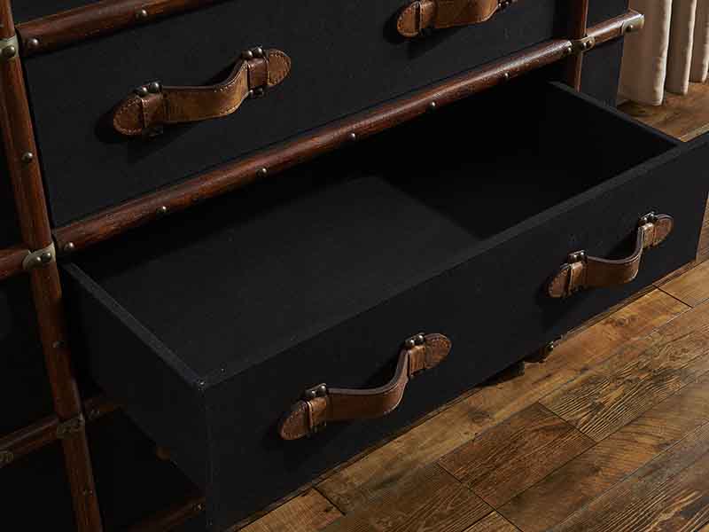 Black Canvas Trunks with Drawers
