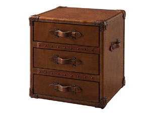 Vintage Leather Trunk 3 Drawers