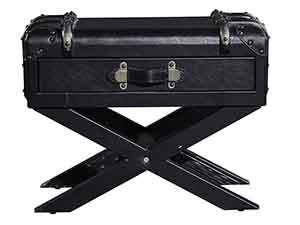 X Base Black Leather Small Trunk